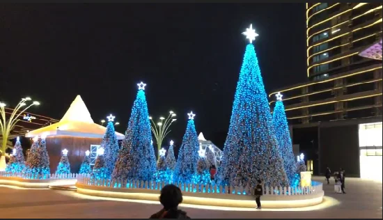 Espiral artificial ao ar livre comercial iluminado grande árvore de Natal gigante para exibição no centro da cidade